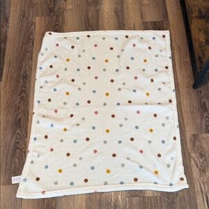 Parents Choice Polka Dot Blue Brown Gray Orange Baby Blanket Soft